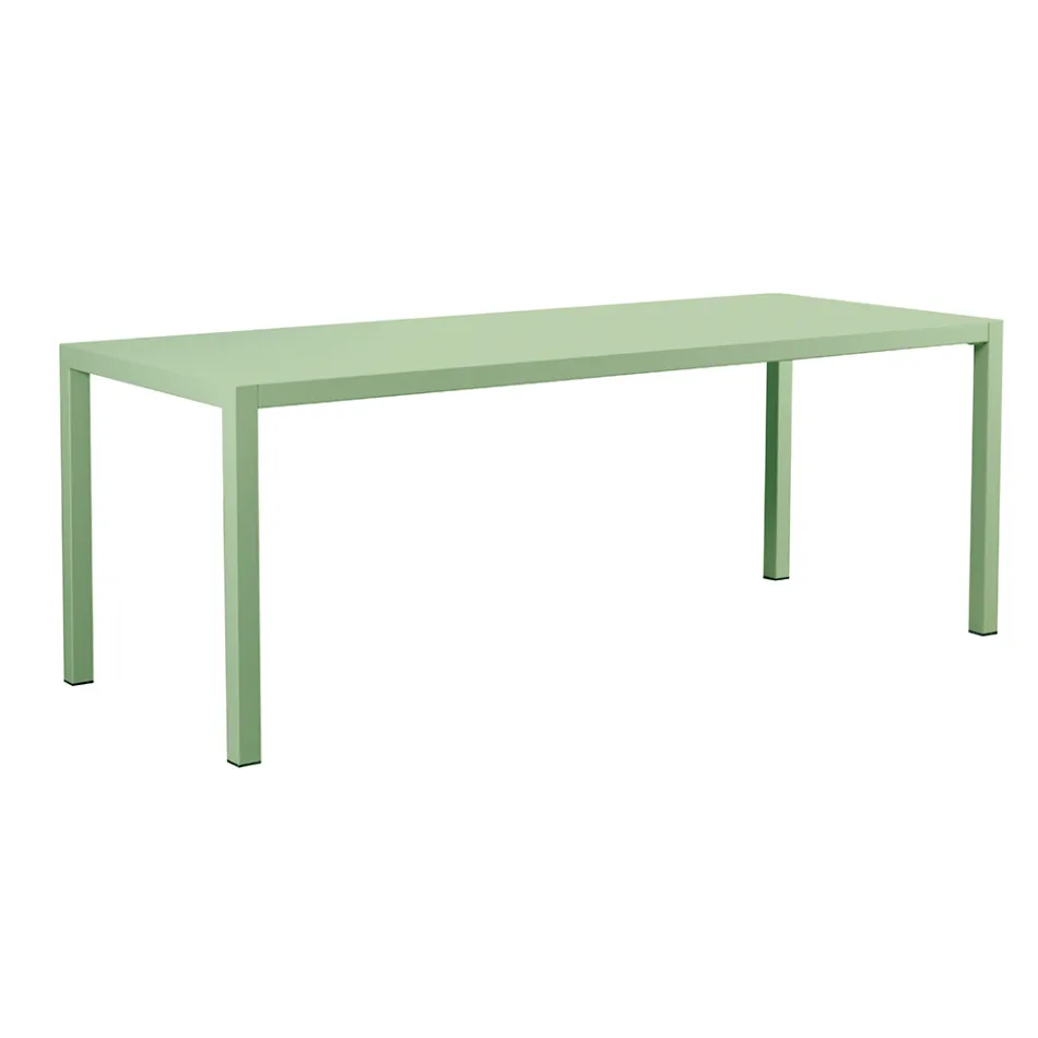 Rektangulært galvaniseret stål udendørsbord lavet i Italien - Azul Viadurini