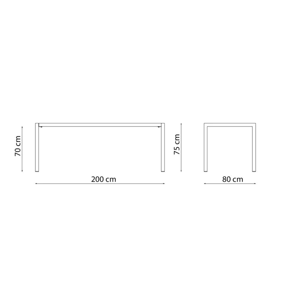 Rektangulært galvaniseret stål udendørsbord lavet i Italien - Azul Viadurini