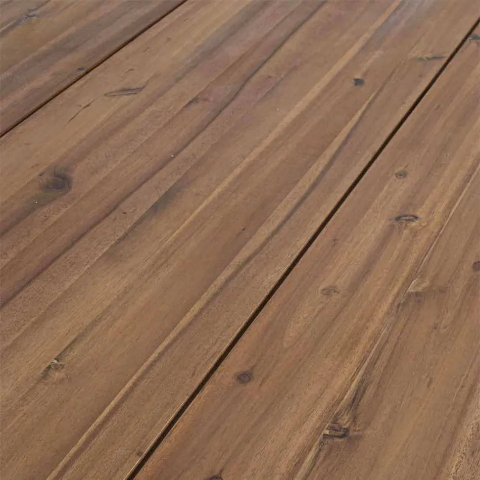 Udendørs bord i akacietræ med ben i malet stål - Sheldon Viadurini