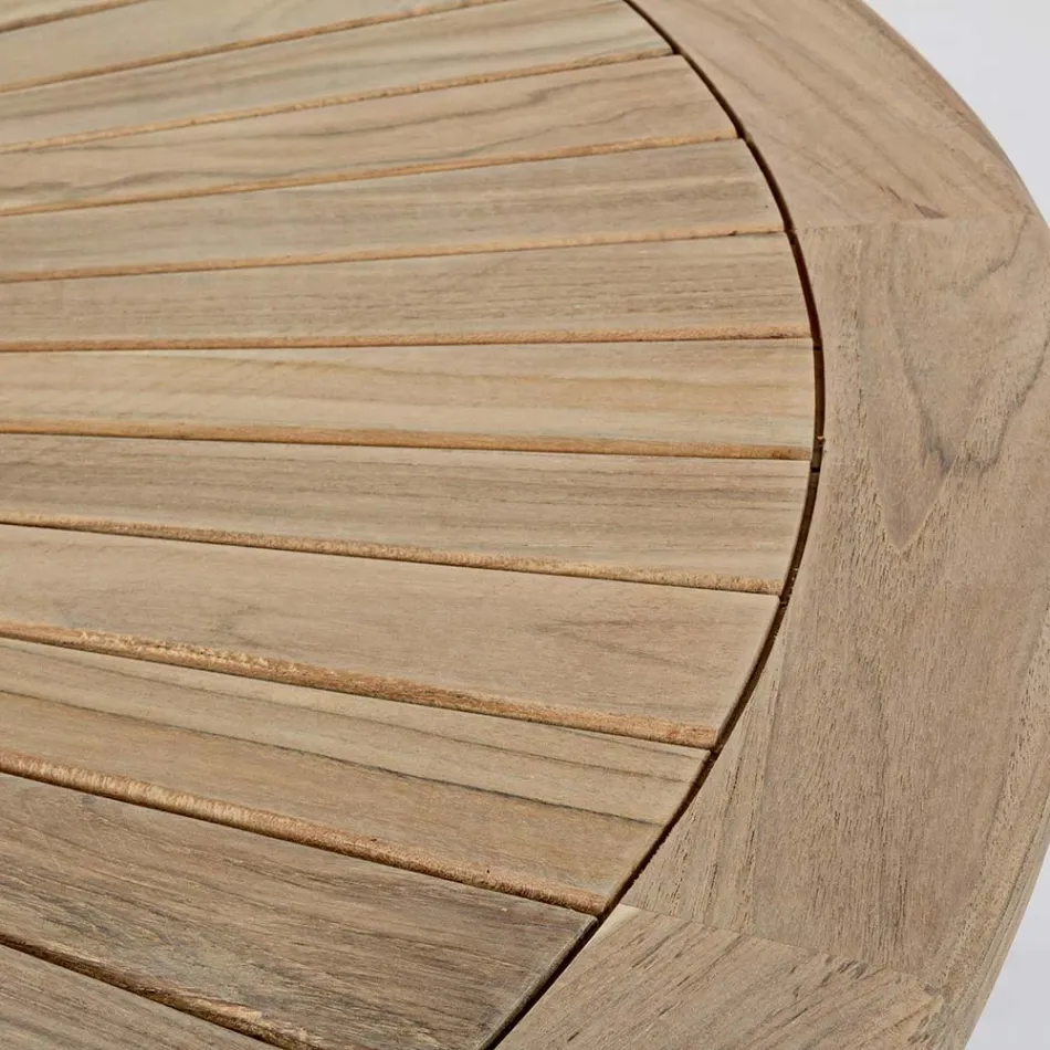 Udendørs teakbord med drejelig centralplade, Homemotion - Dimitris Viadurini