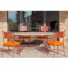 Travertin udendørs bord med mosaikindsatser fremstillet i Italien - elegant Viadurini