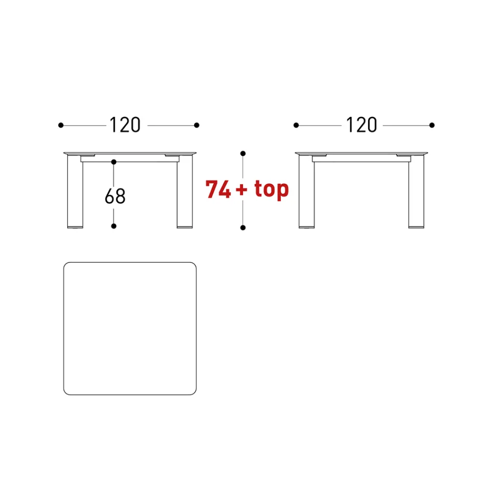 Udendørs bordplade Hpl eller keramik lavet i Italien - Plinto af Varaschin Viadurini