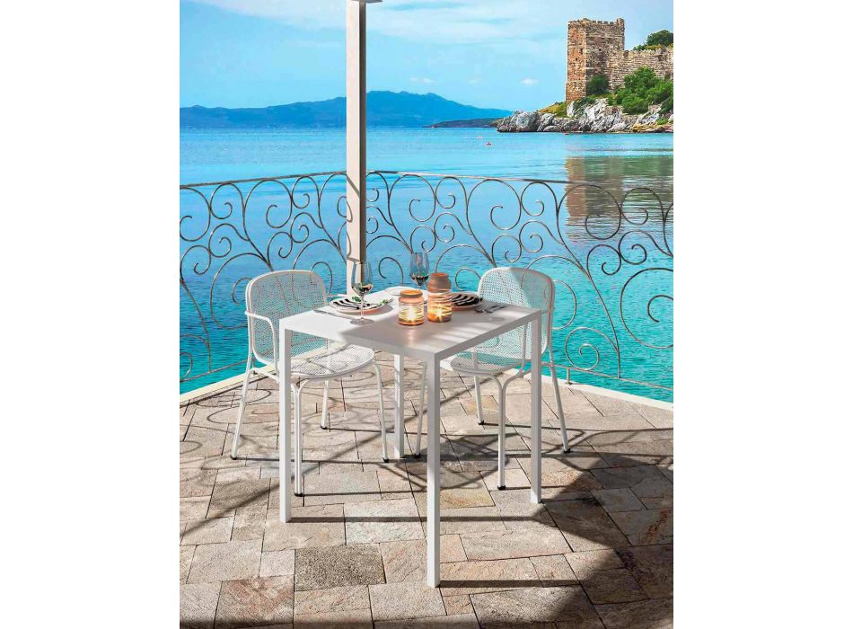 Firkantet udendørs bord lavet i Italien - Benedict Viadurini