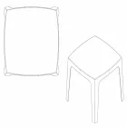 Solid square udendørs bord af Vondom i polypropylen, design Viadurini