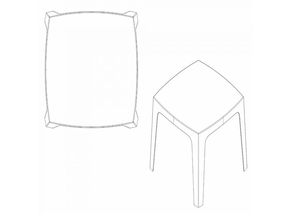 Solid square udendørs bord af Vondom i polypropylen, design Viadurini