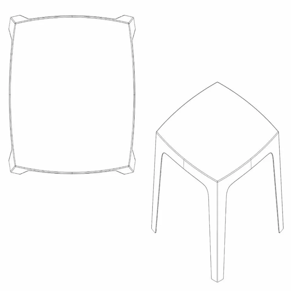 Solid square udendørs bord af Vondom i polypropylen, design Viadurini