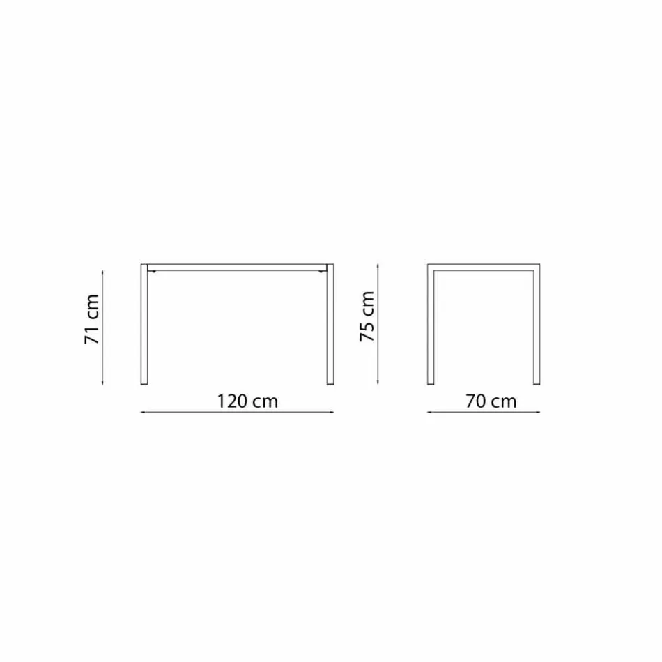 Selvudjævende rektangulært metal udendørs bord fremstillet i Italien - Binda Viadurini