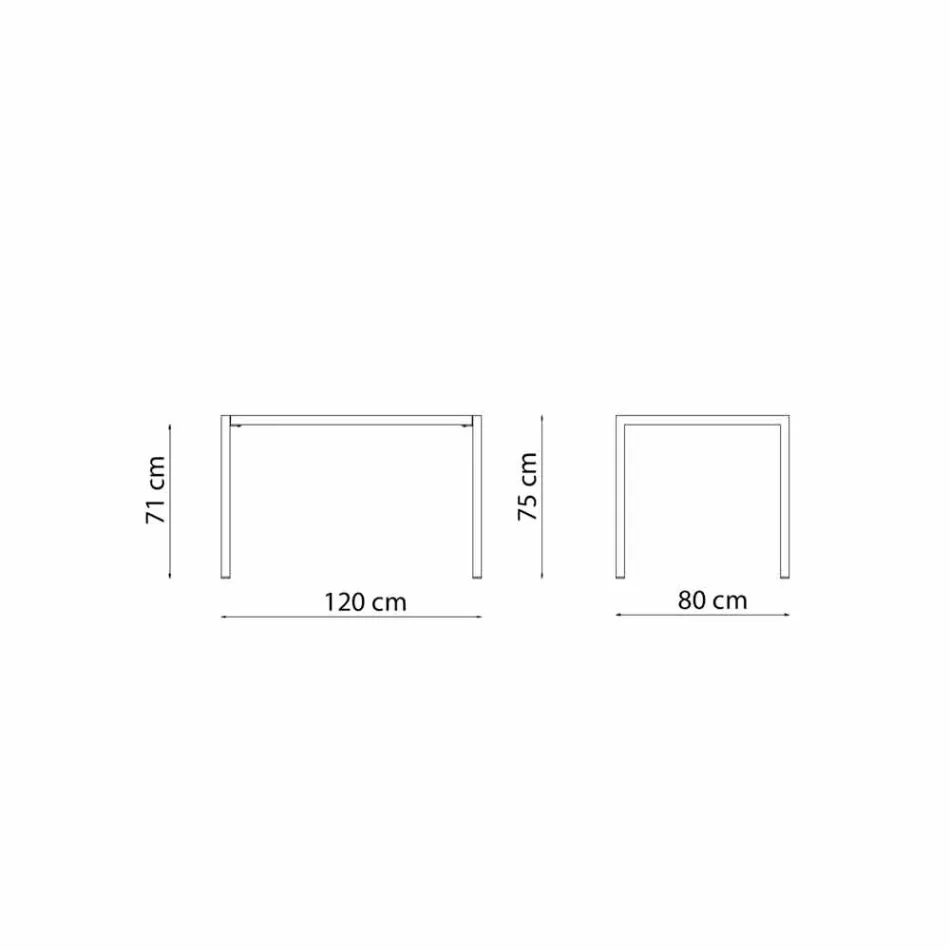 Selvudjævende rektangulært metal udendørs bord fremstillet i Italien - Binda Viadurini