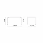 Selvudjævende rektangulært metal udendørs bord fremstillet i Italien - Binda Viadurini