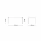 Selvudjævende rektangulært metal udendørs bord fremstillet i Italien - Binda Viadurini