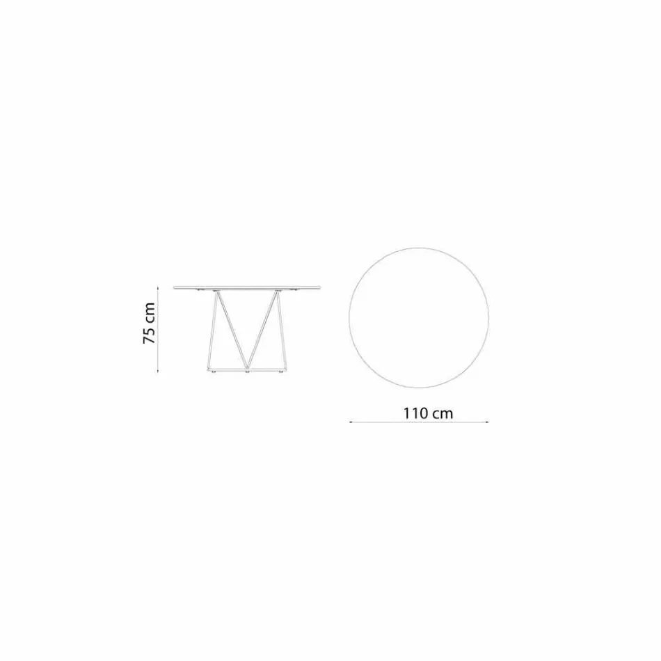 Rundt moderne udendørs bord i malet metal fremstillet i Italien - Ibra Viadurini