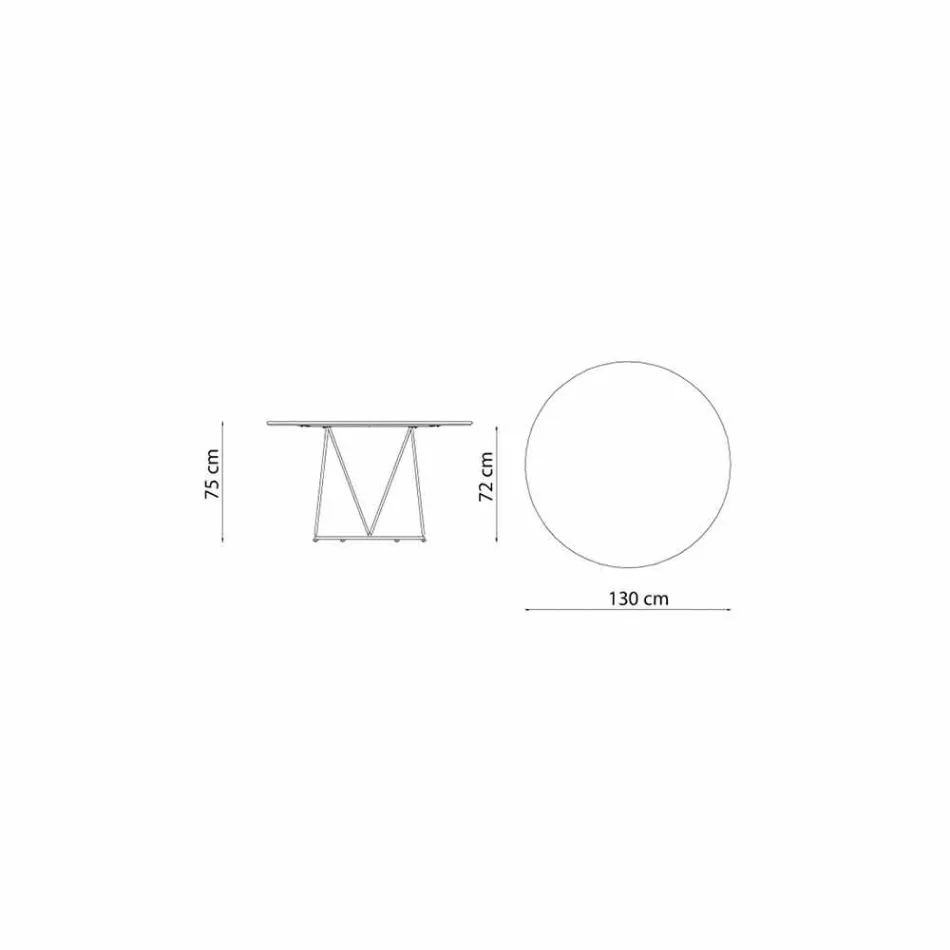 Rundt moderne udendørs bord i malet metal fremstillet i Italien - Ibra Viadurini