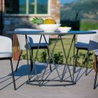 Rundt moderne udendørs bord i malet metal fremstillet i Italien - Ibra Viadurini