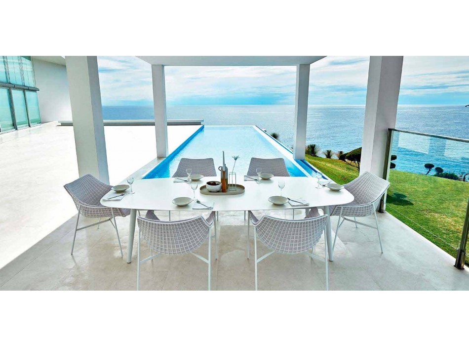 Varaschin Ellisse design udendørs bord i farvet aluminium Viadurini