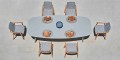Varaschin Ellisse design udendørs bord i farvet aluminium
