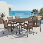 180 cm havebord i metalnet, fremstillet i Italien - Lirion Viadurini