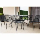 180 cm havebord i metalnet, fremstillet i Italien - Lirion Viadurini