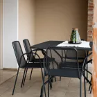 180 cm havebord i metalnet, fremstillet i Italien - Lirion Viadurini