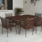 180 cm havebord i metalnet, fremstillet i Italien - Lirion Viadurini