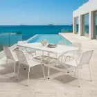 180 cm havebord i metalnet, fremstillet i Italien - Lirion Viadurini