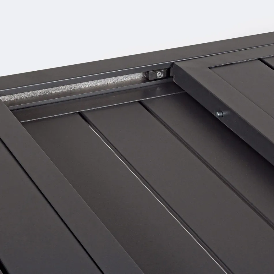 Udtrækkeligt havebord op til 240 cm i hvid eller taupe aluminium - Franz Viadurini