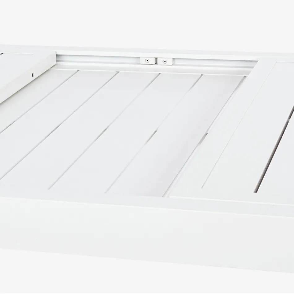 Udtrækkeligt havebord op til 240 cm i hvid eller taupe aluminium - Franz Viadurini