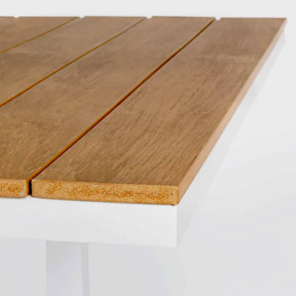 Udvideligt havebord i hvidt aluminiums modern homotion - Sciullo Viadurini