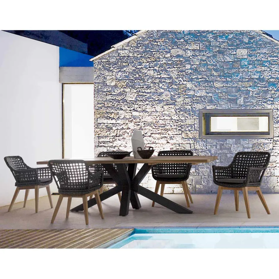 Havebord med top i teaktræ af Homemotion - Cowen Design Viadurini