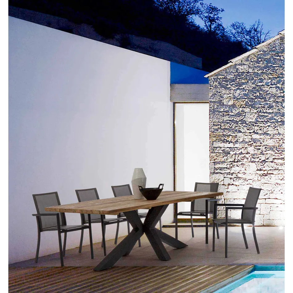 Havebord med top i teaktræ af Homemotion - Cowen Design Viadurini