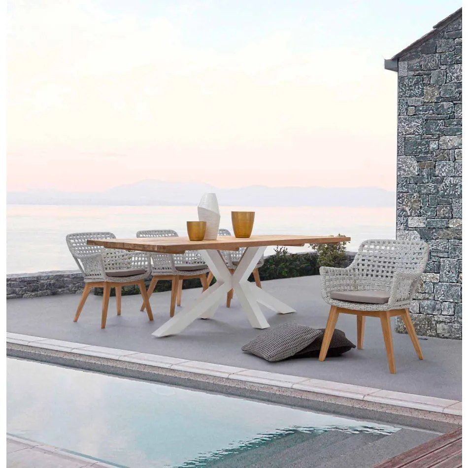 Havebord med top i teaktræ af Homemotion - Cowen Design Viadurini