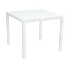 Havebord med malet aluminiumskonstruktion og glasplade - Salim Viadurini