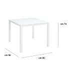 Havebord med malet aluminiumskonstruktion og glasplade - Salim Viadurini