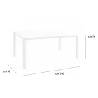 Havebord med malet aluminiumskonstruktion og glasplade - Salim Viadurini