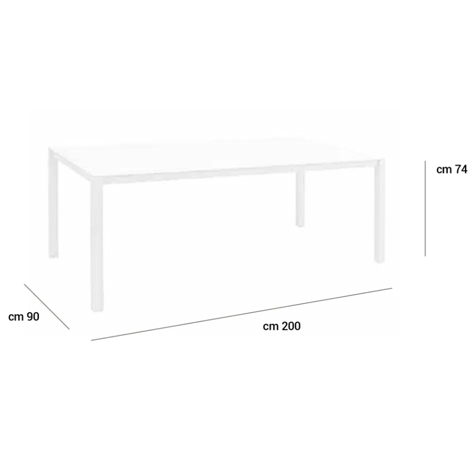 Havebord med malet aluminiumskonstruktion og glasplade - Salim Viadurini