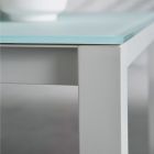 Havebord med malet aluminiumskonstruktion og glasplade - Salim Viadurini