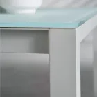 Havebord med malet aluminiumskonstruktion og glasplade - Salim Viadurini