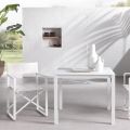 Havebord med malet aluminiumskonstruktion og glasplade - Salim