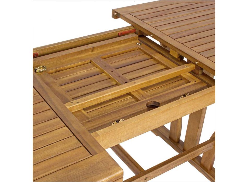 Udtrækkeligt Design Havebord op til 200 cm Ovalt i Træ - Roxen Viadurini