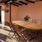 Udtrækkeligt Design Havebord op til 200 cm Ovalt i Træ - Roxen Viadurini