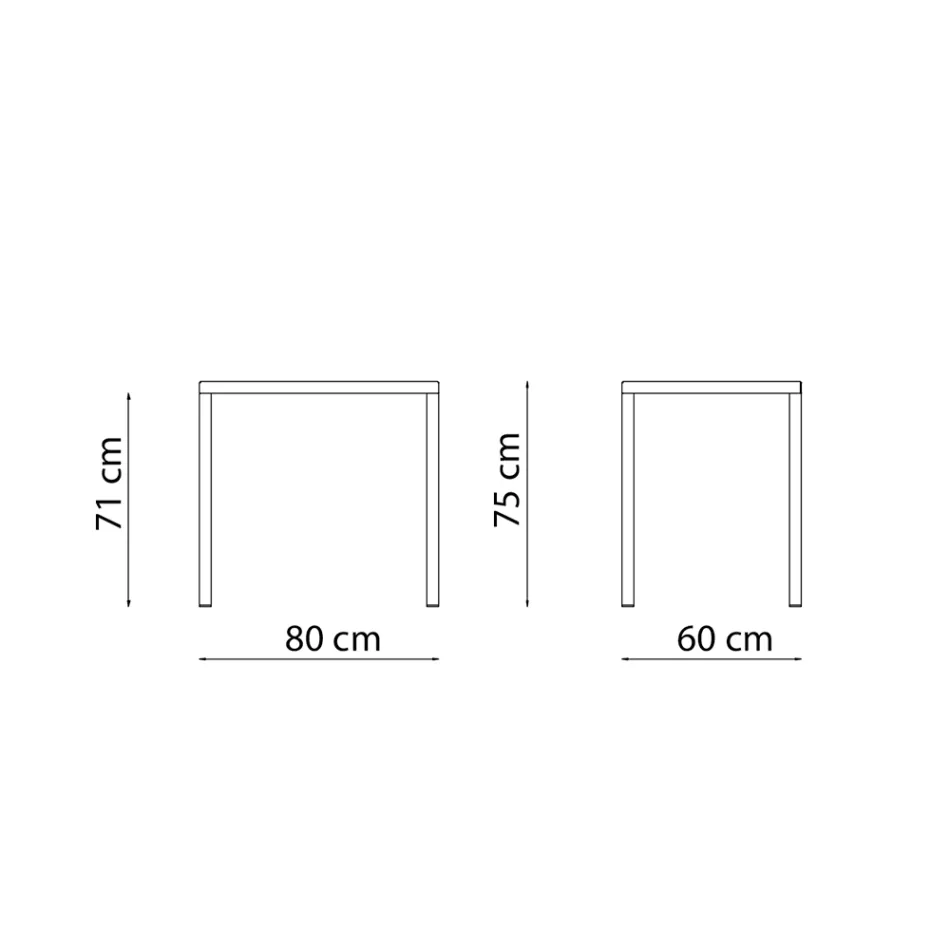 Rektangulært havebord i galvaniseret stål lavet i Italien - Azul Viadurini