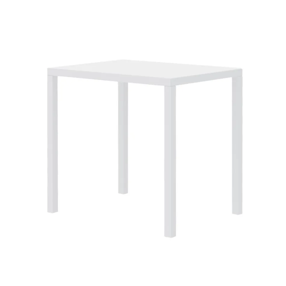 Rektangulært havebord i galvaniseret stål lavet i Italien - Azul Viadurini