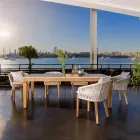 Havebord i naturlig teak og keramikplade - Artes Viadurini