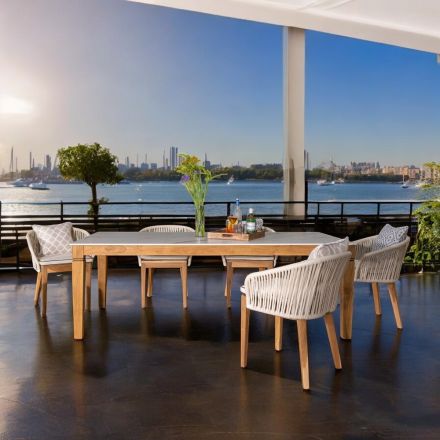 Havebord i naturlig teak og keramikplade - Artes Viadurini