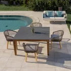 Havebord i naturlig teak og keramikplade - Artes Viadurini