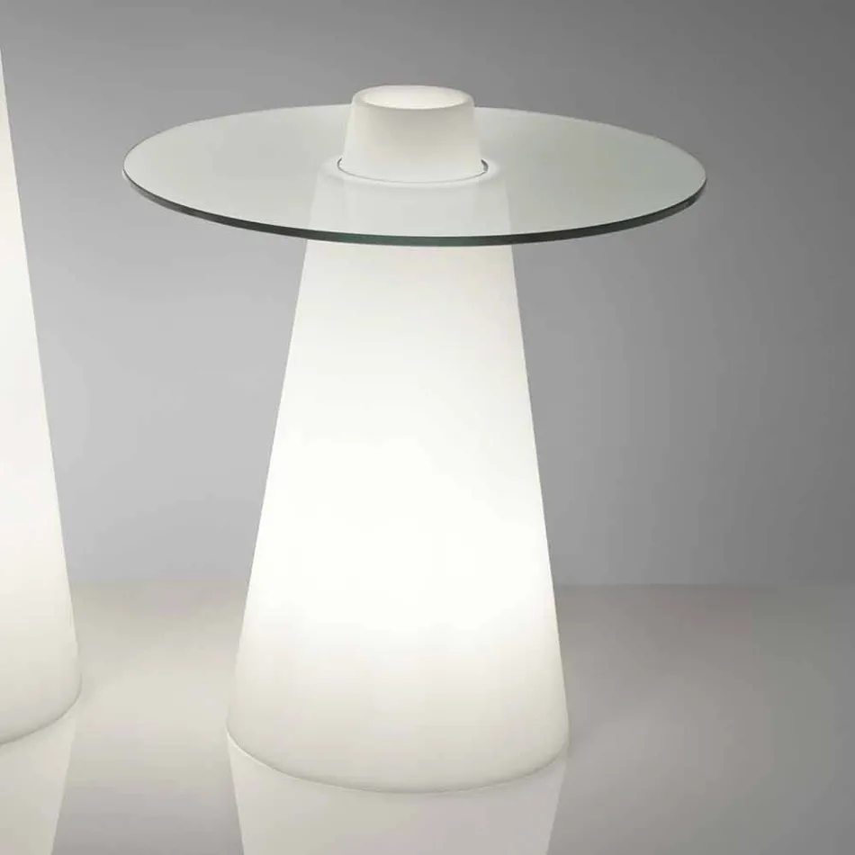Lys indendørs Bord Slide Peak (H80) polyethylenglas lavet i Italien Viadurini