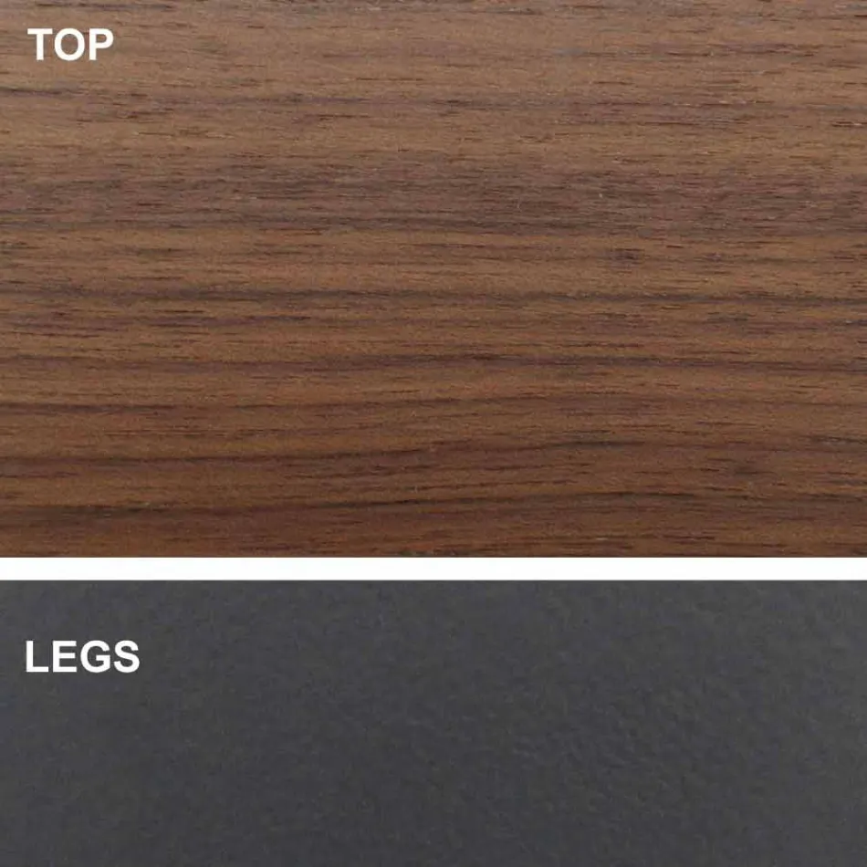 Tøndeformet spisebord med fineret plade lavet i Italien - Settimmio Viadurini