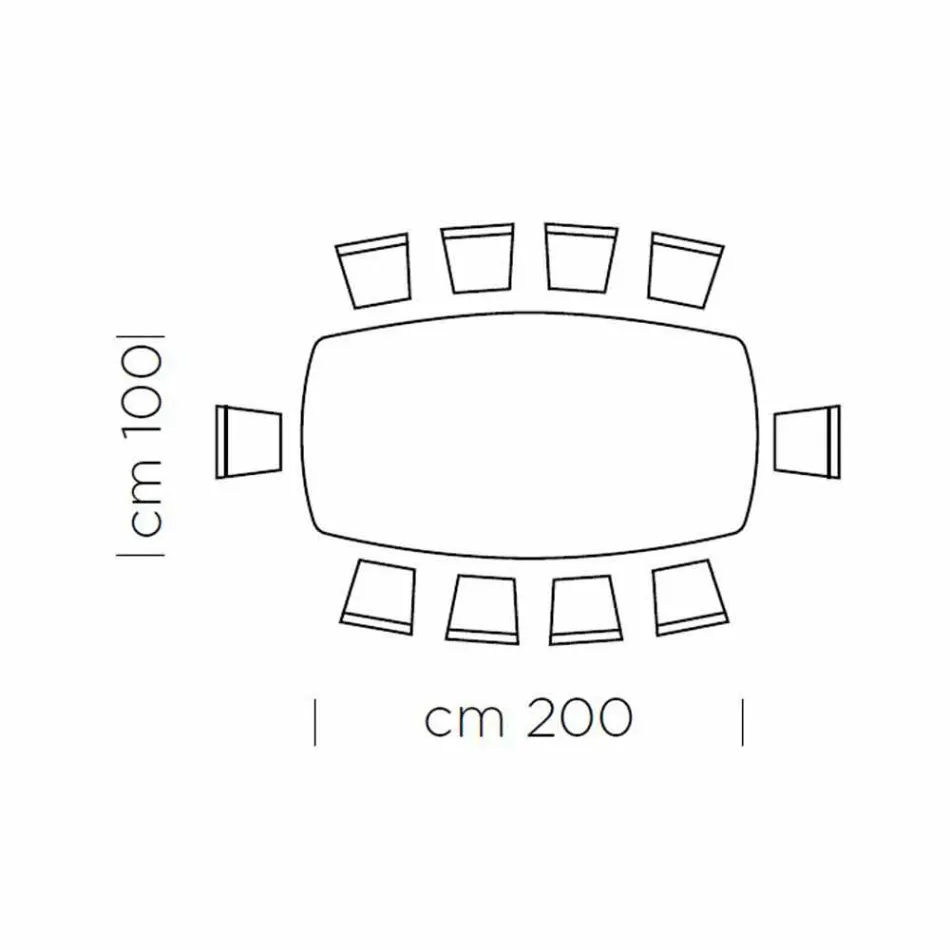 Tøndeformet spisebord med fineret plade lavet i Italien - Settimmio Viadurini