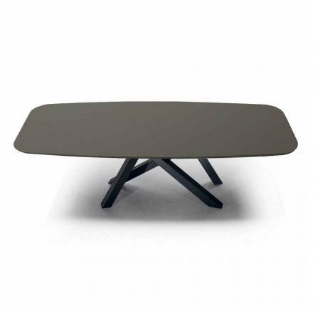Luksus Made in Italy Tøndeformet spisebord i Fenix og stål - Settimmio Viadurini