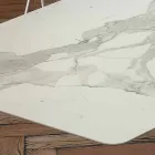 Tønde Spisebord i Laminam og Syntetisk Marmor Fremstillet i Italien - Brontolo Viadurini