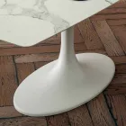 Tønde Spisebord i Laminam og Syntetisk Marmor Fremstillet i Italien - Brontolo Viadurini